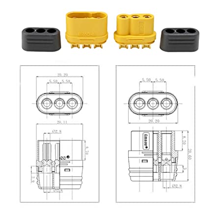 AMASS 100% ORIGINAL MR60 CONNECTOR W/Housing Male & Female